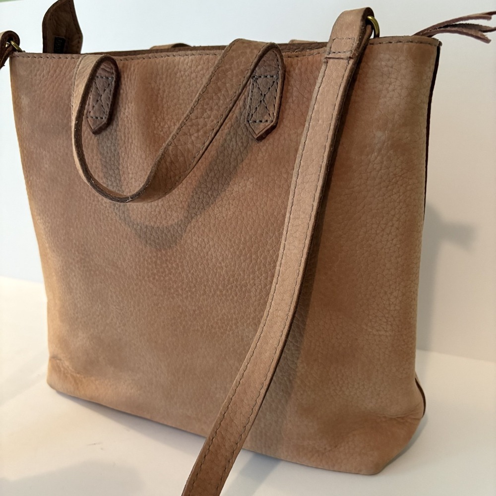 Madewell The Zip-Top Transport Crossbody Bag Nubuck Leather Everyday Purse Brown - Picture 4 of 16